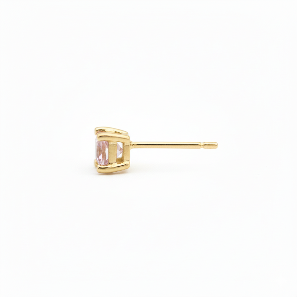 Omerta Lane – Royal Square Studs (Micro Rose)