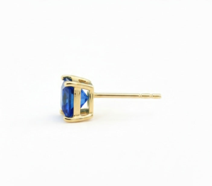 Omerta Lane Royal Square Studs (Sapphire-blue)